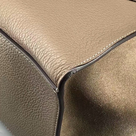 AUTHENTIC Celine Medium Shoulder Crossbody Trapeze Bag Souris Calfskin Leather - Picture 8 of 16